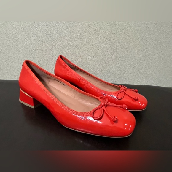 Anthropologie Bibi Lou Heeled Ballet Pumps Red 41 EU 10 US - Picture 5 of 16